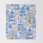 Party Leopards in the Pagoda Forest Throw Blanket Gallery Image 2