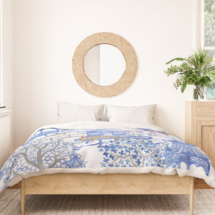 Party Leopards in the Pagoda Forest Duvet Cover Gallery Image 3