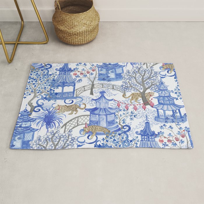 Party Leopards in the Pagoda Forest Rug Gallery Image 1