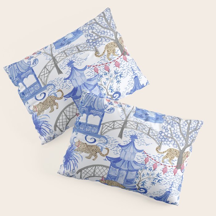 Party Leopards in the Pagoda Forest Pillow Sham Gallery Image 3