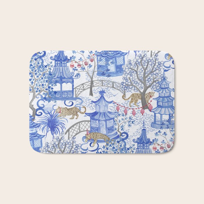 Party Leopards in the Pagoda Forest Bath Mat Gallery Image 1