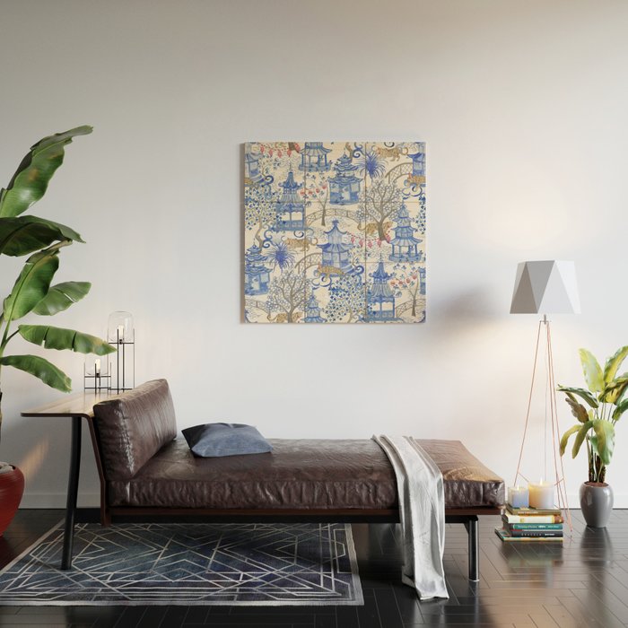 Party Leopards in the Pagoda Forest Wood Wall Art Gallery Image 2
