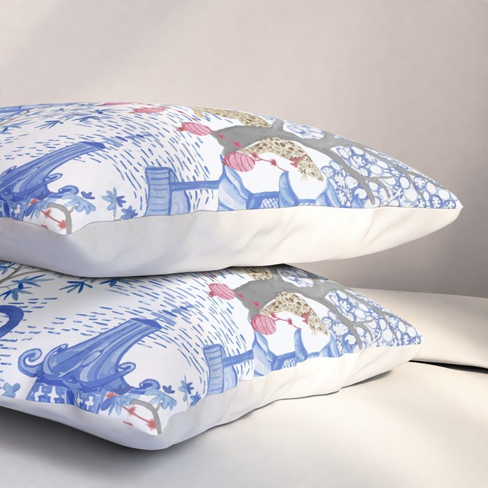 Party Leopards in the Pagoda Forest Pillow Sham Gallery Image 3
