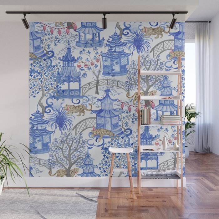 Party Leopards in the Pagoda Forest Wall Mural Gallery Image 1
