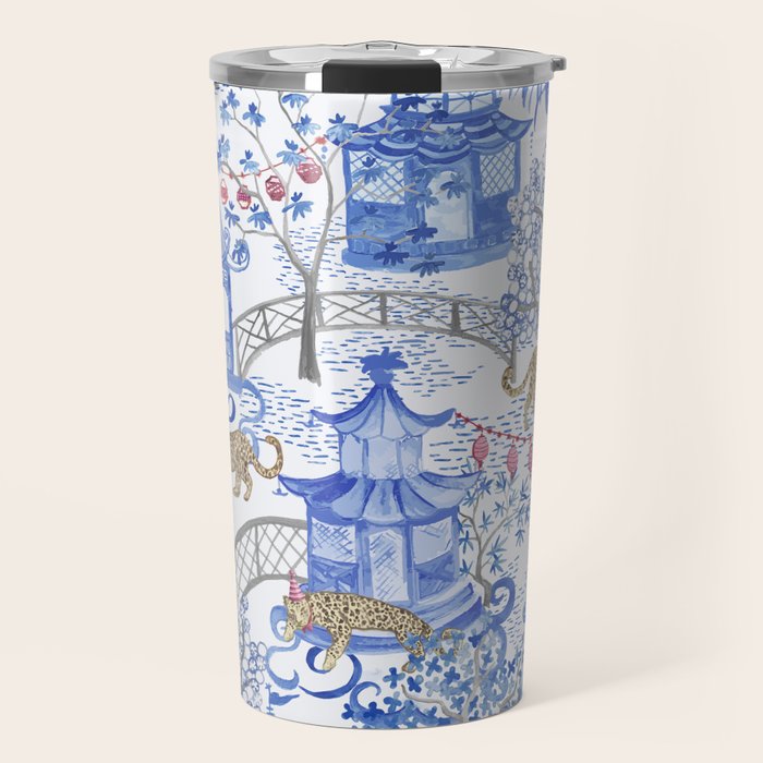 Party Leopards in the Pagoda Forest Travel Mug Gallery Image 1