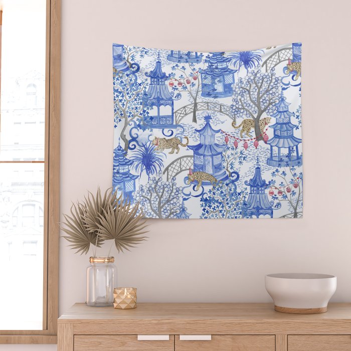 Party Leopards in the Pagoda Forest Wall Tapestry Gallery Image 2