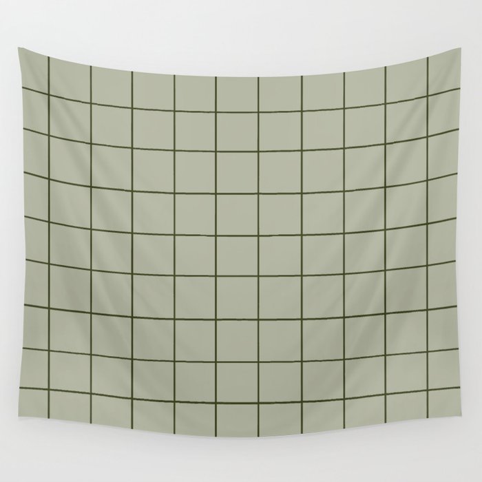 Grid (Green) Wall Tapestry Gallery Image 1