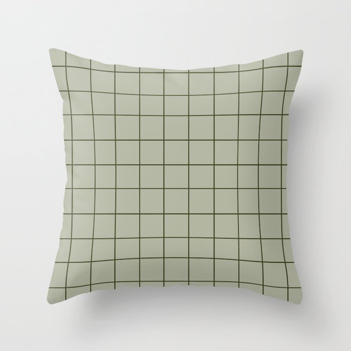 Grid (Green) Throw Pillow Gallery Image 1