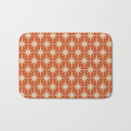 Midcentury Modern Atomic Starburst Pattern in Mid Mod Burnt Orange and Beige Bath Mat Gallery Image 1