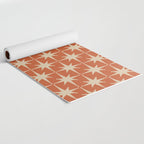Midcentury Modern Atomic Starburst Pattern in Mid Mod Burnt Orange and Beige Yoga Mat Gallery Image 2