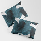 Indigo Blue Plant Leaves Pillow Sham Gallery Image 3