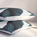 Indigo Blue Plant Leaves Pillow Sham Gallery Image 3