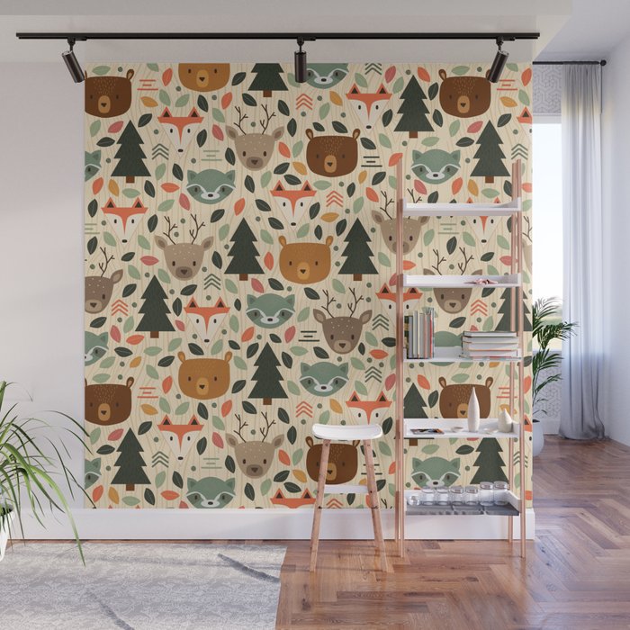 Woodland Creatures Wall Mural Gallery Image 1