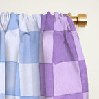 Handmade checker Cool tones Cozy heirloom Window Curtain Gallery Image 2