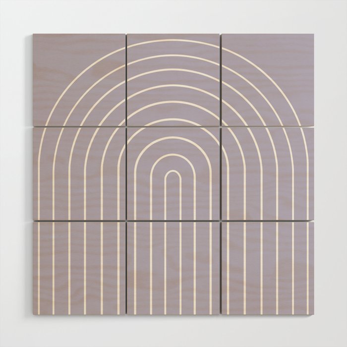 Minimal Arch XXXIII Lilac Purple Modern Geometric Lines Wood Wall Art Gallery Image 1
