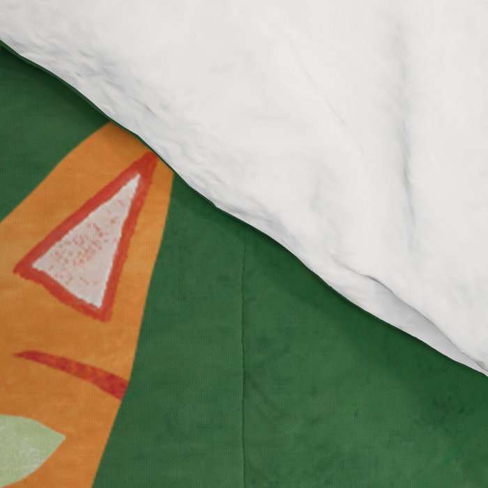 Chill Cat in Orange & Green Comforter Gallery Image 4