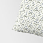 Lattice Block Print Floral - Blue Green Pillow Sham Gallery Image 4