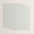 Lattice Block Print Floral - Blue Green Wrapping Paper Gallery Image 3