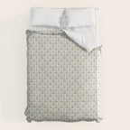 Lattice Block Print Floral - Blue Green Duvet Cover Gallery Image 6