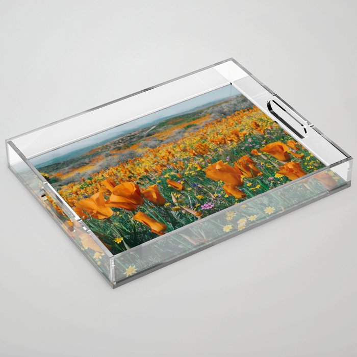 Wildflower Poppy Superbloom Acrylic Tray Gallery Image 1