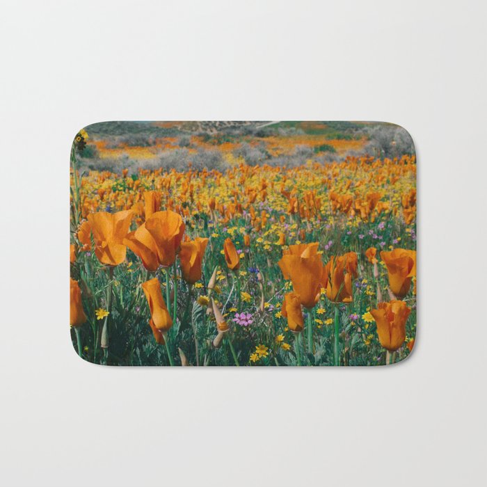Wildflower Poppy Superbloom Bath Mat Gallery Image 1