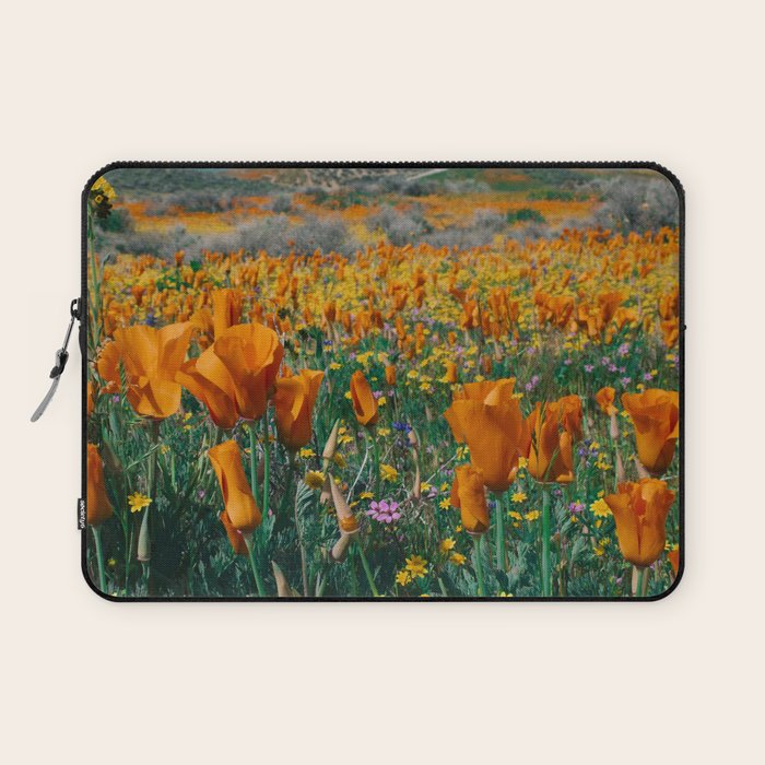 Wildflower Poppy Superbloom Laptop Sleeve Gallery Image 1