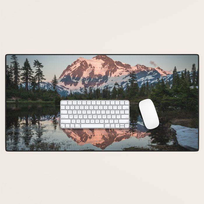 Cascade Sunset - Mt. Shuksan - Nature Photography Desk Mat Gallery Image 1