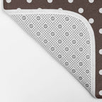 Polka Dot Brown and White Pattern Bath Mat Gallery Image 2