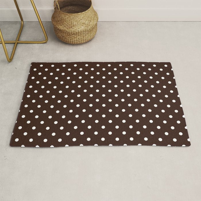 Polka Dot Brown and White Pattern Rug Gallery Image 1