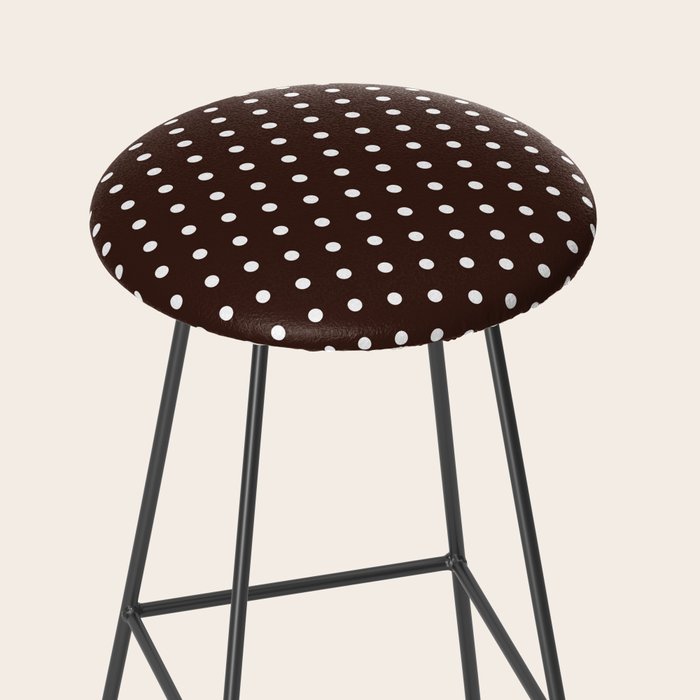 Polka Dot Brown and White Pattern Stool Gallery Image 2