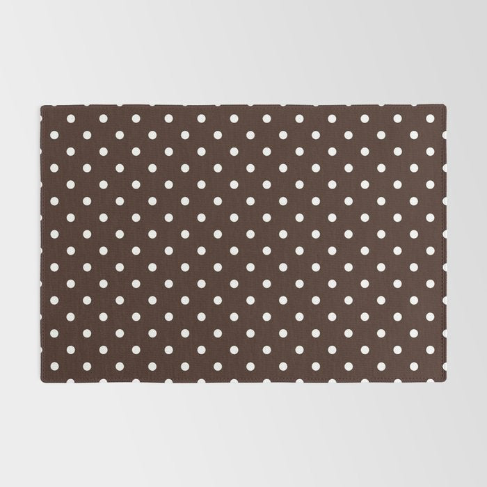 Polka Dot Brown and White Pattern Rug Gallery Image 2