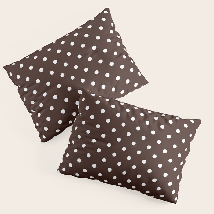Polka Dot Brown and White Pattern Pillow Sham Gallery Image 3