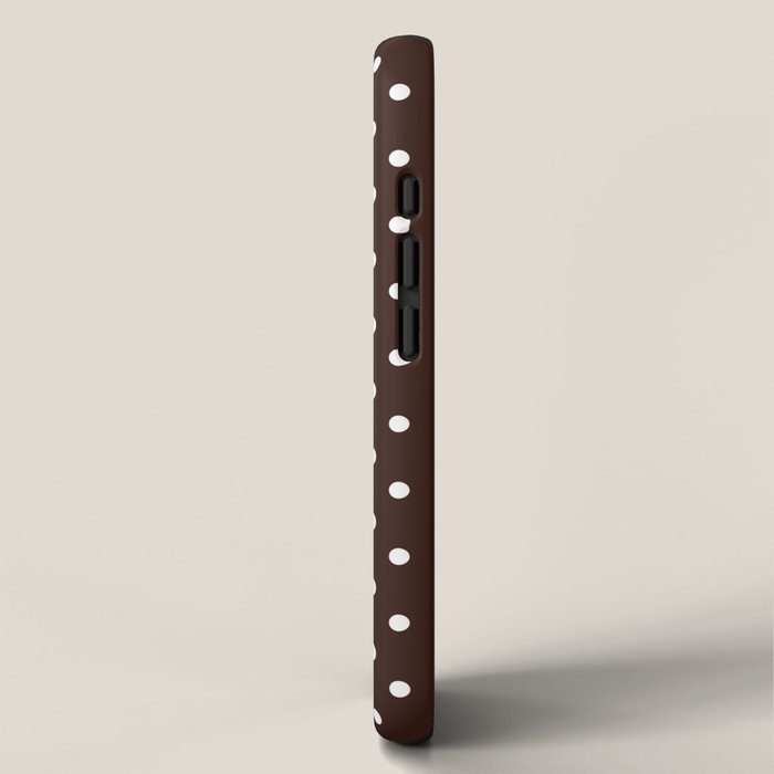 Polka Dot Brown and White Pattern iPhone Case Gallery Image 2