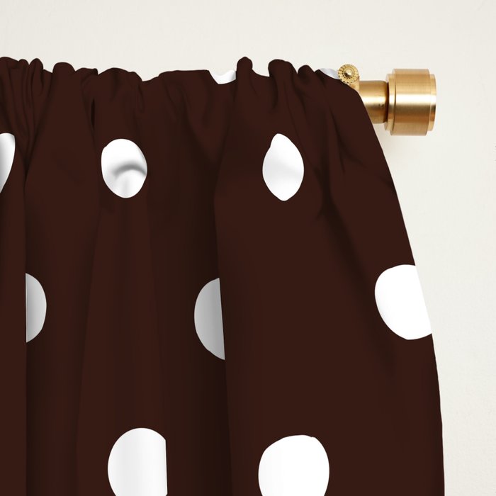 Polka Dot Brown and White Pattern Window Curtain Gallery Image 2