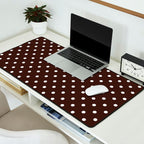 Polka Dot Brown and White Pattern Desk Mat Gallery Image 2