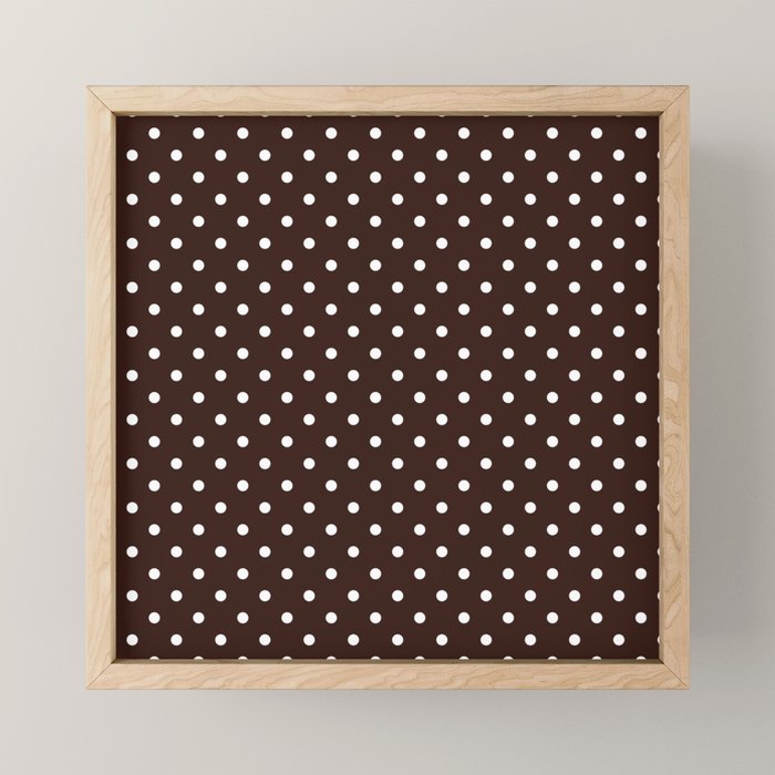 Polka Dot Brown and White Pattern Mini Art Print Gallery Image 1