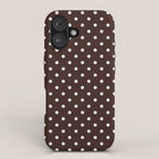 Polka Dot Brown and White Pattern iPhone Case Gallery Image 1