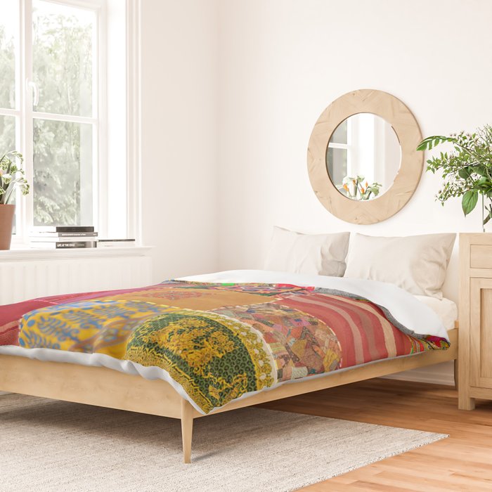 Boho Sari Patchwork Quilt Duvet Cover Gallery Image 2