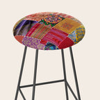 Boho Sari Patchwork Quilt Stool Gallery Image 2