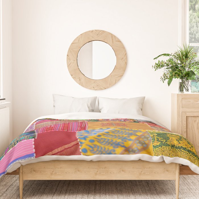 Boho Sari Patchwork Quilt Duvet Cover Gallery Image 3