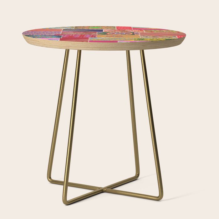 Boho Sari Patchwork Quilt Side Table Gallery Image 1