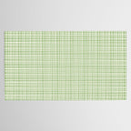 Mid Century Modern Minimalist Woven Line Pattern in Light Sage Green and Cream Tablecloth Gallery Image 2