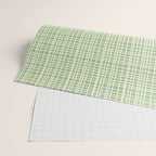 Mid Century Modern Minimalist Woven Line Pattern in Light Sage Green and Cream Wrapping Paper Gallery Image 2