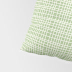 Mid Century Modern Minimalist Woven Line Pattern in Light Sage Green and Cream Pillow Sham Gallery Image 4