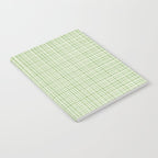 Mid Century Modern Minimalist Woven Line Pattern in Light Sage Green and Cream Notebook Gallery Image 2