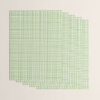 Mid Century Modern Minimalist Woven Line Pattern in Light Sage Green and Cream Wrapping Paper Gallery Image 3