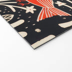 Red And Black Woodblock Birds Welcome Mat Gallery Image 2