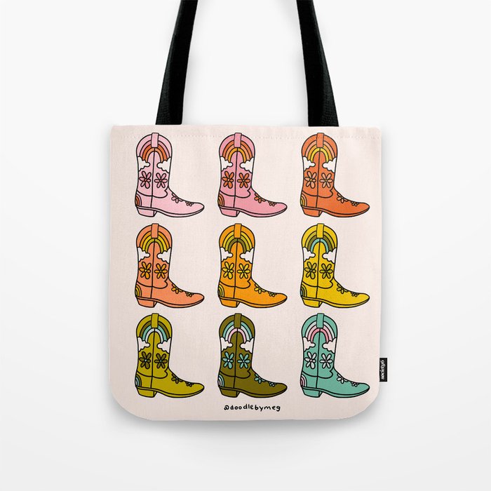 Rainbow Cowboy Boots Tote Bag Gallery Image 1