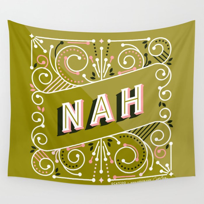 Nah - Olive & Blush Palette Wall Tapestry Gallery Image 1