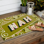 Nah - Olive & Blush Palette Outdoor Rug Gallery Image 2